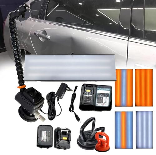 NzEupno Tragbare PDR-Lampe Zur Dellenreparatur Im Auto, Mit 2 X 6000 Mah Akku Und Dellenzieher Mit Saugnapf FüR Die Dellenreparatur Im Auto Ohne Lackierung