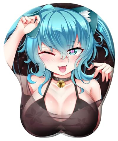 3D Anime Mousepad, Nette weiche Sexy Karikatur Schönheit Große Brust Titten Silikon Handgelenkstütze Unterstützung Mousepad Matte, Gaming Mousepads mit Handgelenkstütze 36