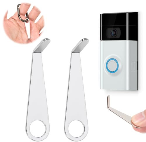 Zouwel Ring Doorbell Removal Tool, 2 Pack 2024 Release Battery Doorbell Key Replacement Tool and 1 Pack Tool chain, Ring Doorbell Accessories for Ring Battery Doorbell Camera Opening