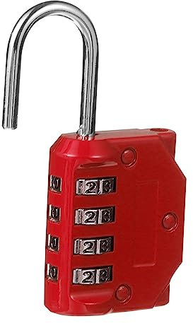 NUOBESTY 1 Pieza candado de combinación código secreto candados candado pequeño para equipaje mochilas candado cerradura puerta cerradura de maleta cerradura de la puerta del hogar rojo