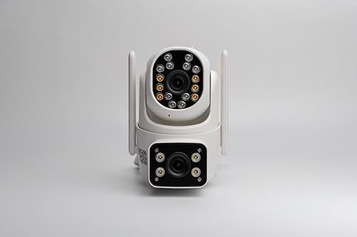 Technaxx Dual-Lens 2MP+2MP Outdoor WLAN-IP-Kamera TX-328 – Schwenk-/Neigefunktion 270°/90°, Farbnachtsicht, 2-Wege-Audio, Bluetooth, Bewegungserkennung & -verfolgung, IP65, SD-Karten-Slot (128 GB)