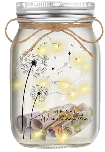Flaschenlicht Wunscherfüller Geldgeschenk, Jugendweihe Konfirmation Hochzeit Geburtstag Geschenk Beleuchtete Pusteblume Geldgeschenke, Kleine Wunscherfüller Geldgeschenke Verpackung