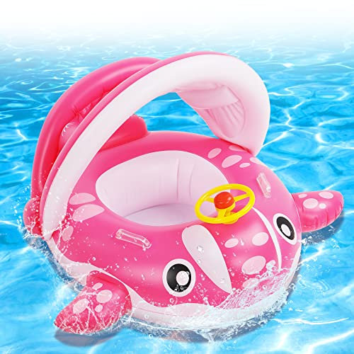 Peradix Baby Ciambella da Nuoto con Protezione Solare, Salvagente per Bambini Piccoli 9-36 Mesi