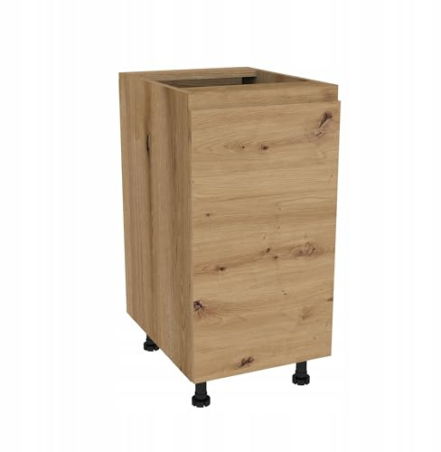 Laclar LUGO Küchen-Unterschrank - Grifflos - Modern - Mit Klappenfront & Einlegeböden - Stilvolle Stauraumlösung für Ihre Küche - 40x48,5x72 cm - Eiche Evoke Front Artisan Eiche