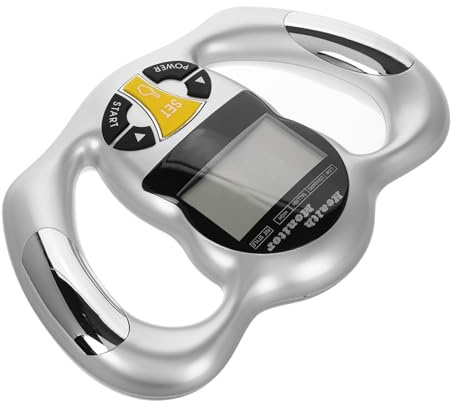Fettmessgerät mit Griff für Körperanalyse, Bmi Monitor, Silber | ABS Gehäuse, Handliches Format, 23,5x15,5x4cm, für Erwachsene zu Hause oder Gym, 1 Stück