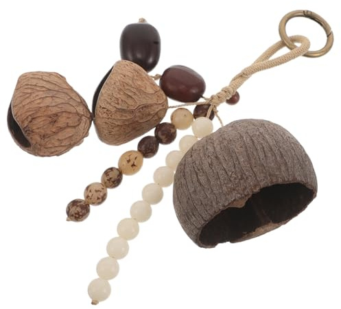 INOOMP Afrikanische Maracas aus Nussschale Handgefertigt und Leicht Traditionelles Schüttelinstrument für Entspannungsübungen und Yoga Sessions mit Authentischem Klang