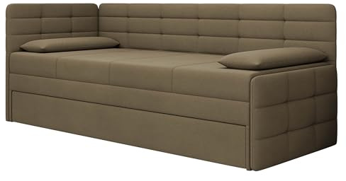 Mirjan24 Polsterbett Satixa, Schlafsofa mit Stauraum, Bett mit Kopfteil, Tagesbett, Doppelbett mit Matratze (Polo 875)