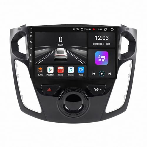 Autoradio mit Bildschirm Bluetooth für Ford Focus 2012-2018 Touch Display mit Navi, Bluetooth, GPS, WiFi, Am/Fm/RDS, Airplay, Super Link, GPS, 4 Kern 1G+16G
