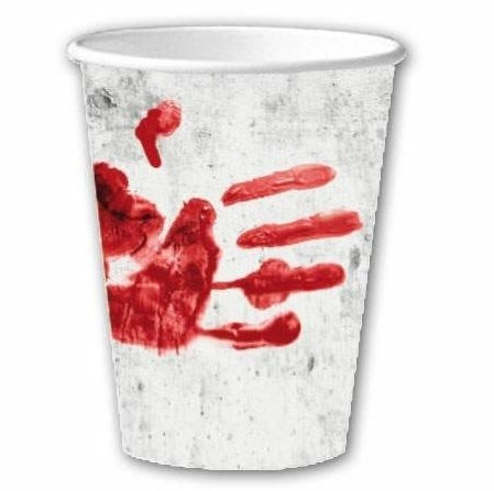 Pappbecher blutige Hände ca. 200 ml 10 Stk.