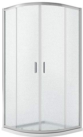 Idralite Eckeinstieg Duschkabine Runddusche 80x80 H185 Satiniert 6mm Glas Mod. Ready