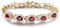 GULICX Silber/Gold Armband Tennisarmband 5 Oval Zirkonia Rubin/Saphir/Amethyst Armkette mit Weiß/Blau/Rot/Lila Kristall