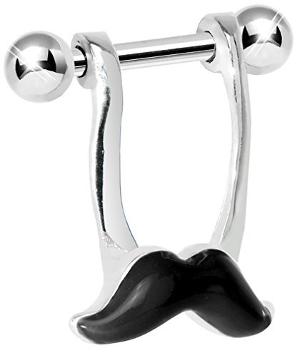 BodyJewelryOnline Erwachsenen 16ga Schnurrbart baumeln Knorpel Helix Langhantel 316L Chirurgenstahl - N103325