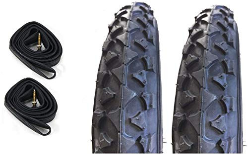 CSM 2 Neumáticos Negro para Bici Bicicleta 14 X 1.75 + 2 Cámaras de Aire Compatible
