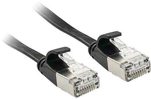 Lindy Cat. 6 Flat Network Cable U/FTP, Black, 5 m