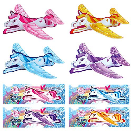 Henbrandt 24 x Unicorn Gliders Perfect For Kids/Girls Party Loot Goody Bags - Mix Of Colours