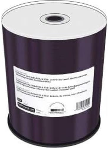 Professional Line DVD+R Double Layer 8.5GB|240min 8-fache Schreibgeschwindigkeit, vollflächig bedruckbar (Thermo-Retransfer), weiß, 100er Cakebox