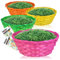 com-four® 4x bunte Bastkörbe und Eierfarben als Dekoration zu Ostern - Osternest in tollen Farben - Osterkörbchen mit Ostergras (Set 1 - bunt)