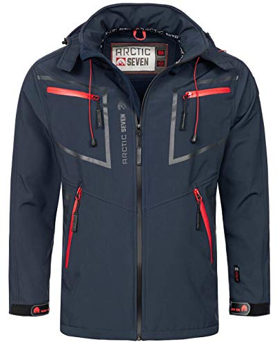 Arctic Seven Herren Softshell Jacke Funktionsjacke Outdoor Regenjacke Atmungsaktiv Fleece Innenfutter AS088