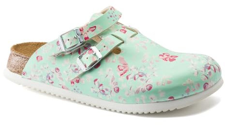 BIRKENSTOCK Kay SL Birko-Flor - Zuecos Estrechos para Mujer, Talla 43 UE, diseño de Flores y Menta, Flor de Menta, 43 EU Schmal