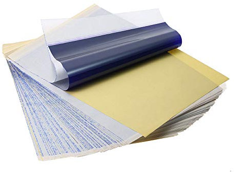Mintice 50 Blatt Tattoo Carbon Transferpapier Pauspapier Kopierer Thermal Kohlepapier Matritzenpapier Schablone Körper Kopieren Verfolgung zu Haut A4 Papier 4 Schichten Kunst Größe