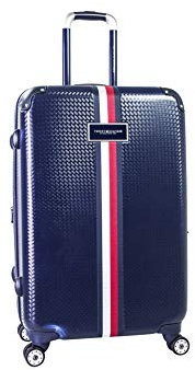 Tommy Hilfiger Unisex Erwachsene aufrechtes Hardside erweiterbar Spinner Gepäck mit TSA-Schloss, Marineblau, 28 Inch, Aufrechter Hartschalengepäck, erweiterbar, mit TSA-Schloss