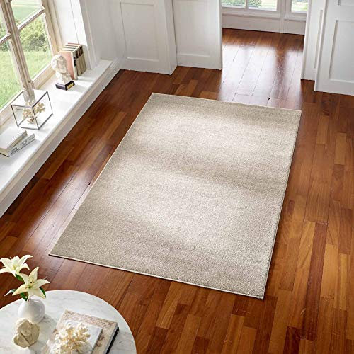 Taracarpet Teppich Kurzflor modern für Wohnzimmer Schlafzimmer und das Kinderzimmer super weich und Öko Tex Zertifiziert Weiss 160x230 cm