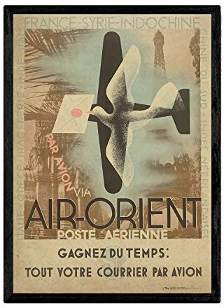 Nacnic Vintage Poster Air-Orient. Blätter für Interieur mit klassischen und antiken Werbebildern zu dekorieren. Gemälde Retro-Dekor. A3