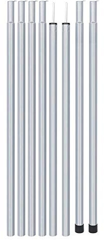 Asta per tenda da sole, asta per tenda regolabile pieghevole resistente alla corrosione in acciaio portatile Accessorio per palo di supporto per tende da spiaggia all'aperto Sandbeach (8PCS)(1.8M)