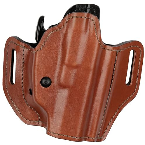 Bianchi 126GLS Gürtelholster (verdeckte Trageweise), Leder (38 mm BL) / braun, rechts, Größe 450 (Wide Long) z.B. Sig P320/9mm, P226, Diverse Berettas, usw.