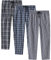 MoFiz Cotone Lungo Pantaloni da Casa Uomo Pantaloni Pigiama a Quadri Leggero Traspirante con Tasche Vita Elasticizzata 3Pack-B L