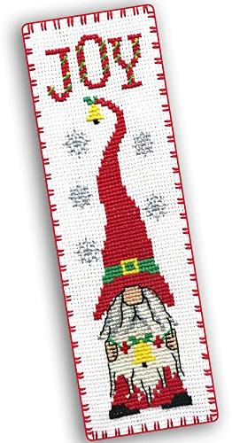 Povitrulya Kreuzstich-Lesezeichen-Set, zum Selbermachen, mit Weihnachts-Wichtel-Zwerg