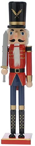 Festiv Nussknacker aus Holz, 60 cm, Blau / Rot
