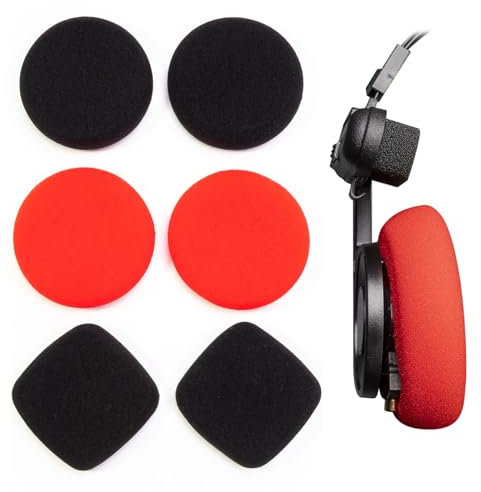Voarmaks 3 Pairs Foam Cushion Ear Pads Kits Compatible with Koss Portapro Porta Pro Headphones Porta Pros Ksc75 Ksc35 Pads (Red Black Sets/Kits)
