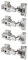 I-K-E-A KOMPLEMENT Soft Closing Door Hinges with Damper Kitchen Home Cabinet Wardrobe Closing Opener Hinges Heavy Duty (Fits Pax) - Set of 4 + Free TSA Shoe Bag, Silver