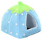 KOMUNJ Kleintier-Winterhaus, multifunktionales Warmes Bett, Winter Gemütliches Kleintierbetten, Für Zwergkaninchen, Chinchilla, Hamster, S, Blau