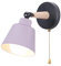 iDEGU Wandleuchte Innen Retro Wandlampe aus Holz und Metall mit Schalter Verstellbar Wandspot Moderne Wandleuchte für Schlafzimmer Flur Eingang Wohnzimmer (Matt Lila)