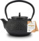 Charbrew Black & Dotty Chinese Cast Iron Teapot with Stainless Steel Tea Infuser (650ml/3 Cups)