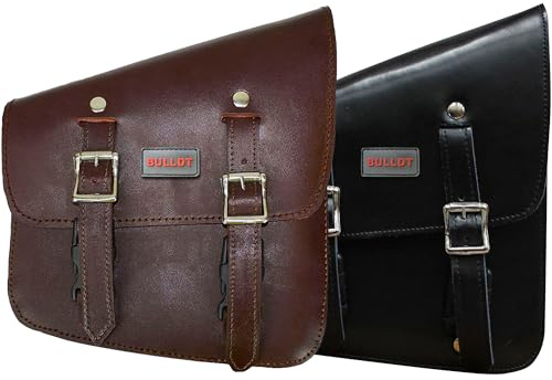 German Wear Motorrad Solobag Solo Tasche Satteltasche Motorradtasche Werkzeugtasche Leder (Schwarz, Links)
