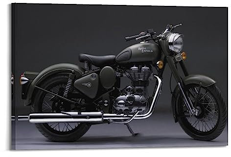 Vintage Motorräder Poster für Royal Enfield Bullet 350 Poster Dekorative Malerei Leinwand Wandposter und Kunstbild Druck Moderne Familie Schlafzimmer Dekor Poster