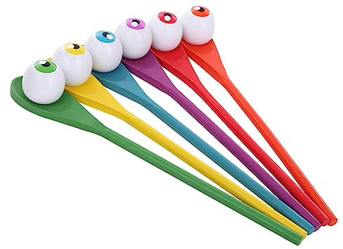 CIYODO 1 Set Wooden Spoon Toss Easter Egg Halloween Eyeball Spoon Race Wooden Kids Plaything Yard Pong Educational Kids Plaything Halloween Party Games Game Set Stress Child