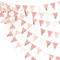 32Ft Or Rose Fanion Guirlande Bannière Bruant Décoration de Fête Rétro Rose Tissu Triangle Drapeau Banderole pour Fille Anniversaire bapteme Mariage Thé Extérieure pique-nique festivals deco Suspendue