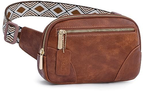HKCLUF GÜrteltasche FÜr Damen,Modedesigner-HÜfttaschen UmhÄngetasche FÜr Outdoor EinkÄufe Workouts Reisen(Braun)