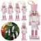 6 Stück Weihnachts Nussknacker Soldat Holzanhänger Mini Nussknacker Hängen Ornament Weihnachtsbaumschmuck,Weihnachten Ornament Deko Holzanhänger für Window Fireplace Garden Weihnachtsfeierdekoration