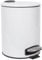 Harbour Housewares 5L Bathroom Bin - White - Round Stainless Steel Pedal Bin Slim Kitchen Rubbish Trash Can Garbage Dustbin with Lid and Inner Bin Liner Bucket