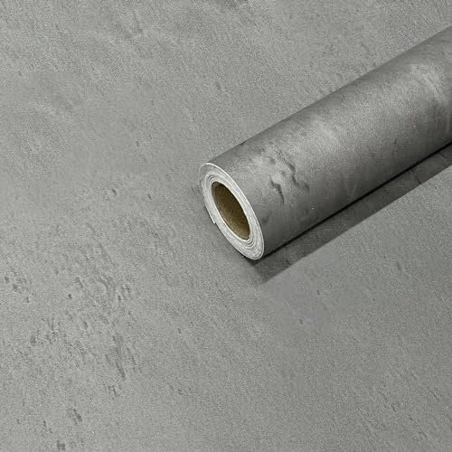 FIETODK Tapete Grau Betonoptik,Selbstklebende Tapete Selbstklebend,Tapeten for Wohnzimmer Schlafzimmer,Klebefolie Möbelfolie Selbstklebend Küche,40 * 500CM