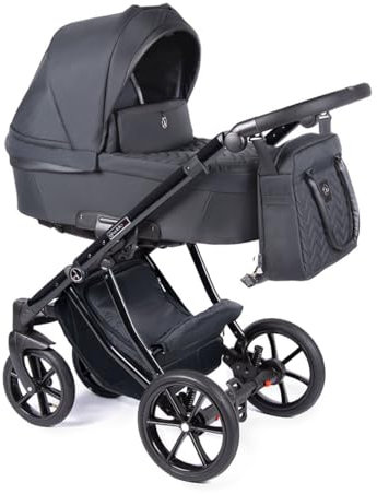 Coletto Kinderwagen-Set 2 in 1 Dante inkl. Sportsitz - 12 Teile - Grafit-schwarzes Gestell
