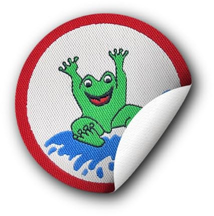 Seepferdchen® das Frosch Abzeichen zum Aufkleben | Frosch Abzeichen | kinderleicht zum Aufkleben