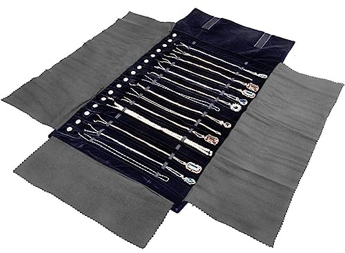Smyckesrulle väska bärbart hänge halsband organiserare påse armband displayhållare resa smycken organisering fodral svart