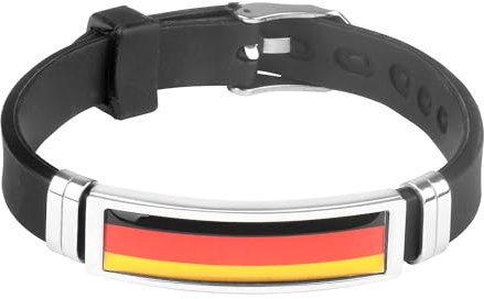 Taffstyle Damen Herren Silikon Armband Armreif Deutsche National Flagge Fahne Fanartikel EM WM verstellbar Schmuck Basketball Handball Fussball Eishockey Land Deutschland Deutschlandfahne