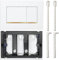Actuator Plate for Geberit Dual Flush, Compatible with Geberit sigma30 Concealed Cisterns, White with Polished Gold, 115.883.KK.1